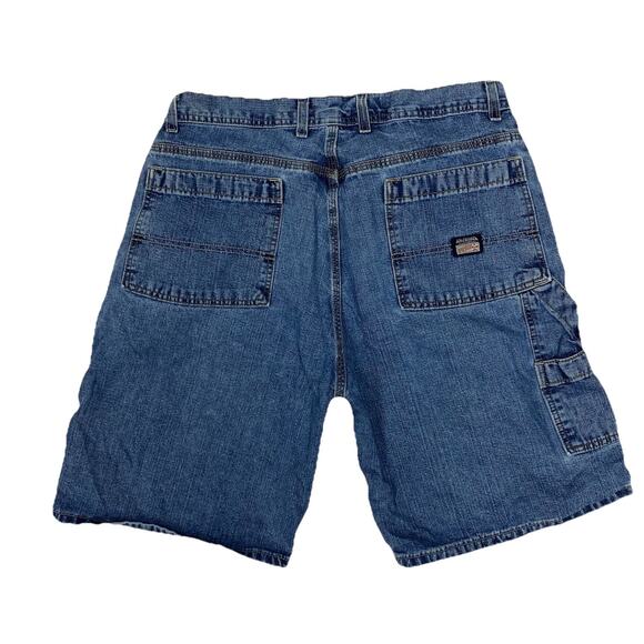 VTG Arizona Jean Co Carpenter Denim Shorts Men’s 36 (34x10) Blue Workwear Y2K - Picture 1 of 16